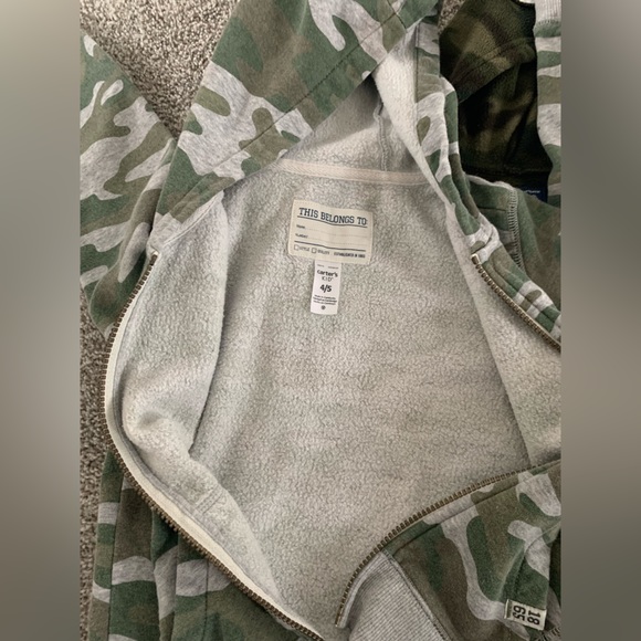 Boys 4T Camo Zip Up Hoodie Sweater Jackets - Picture 4 of 10